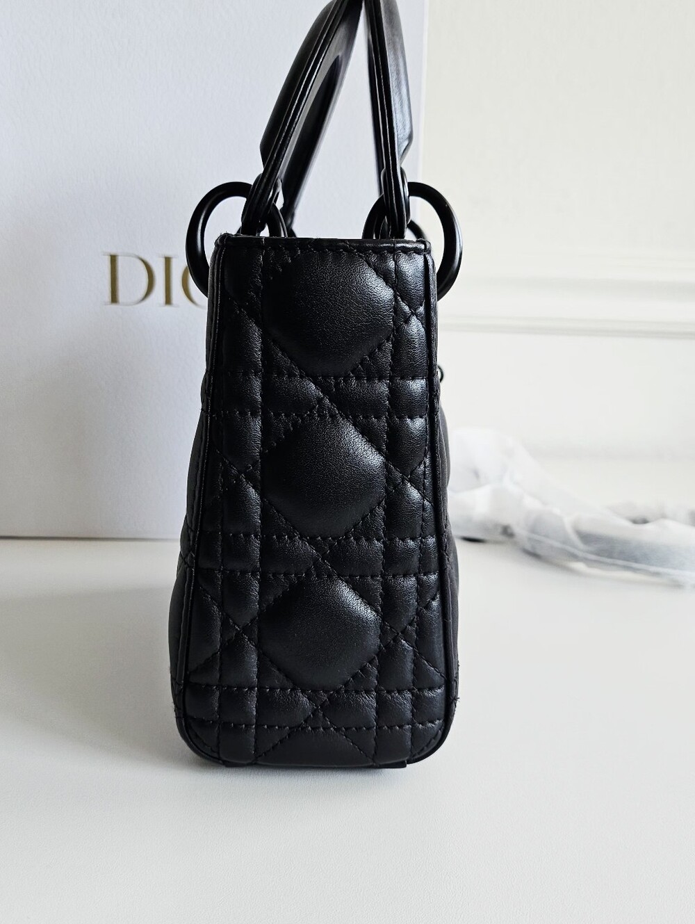 Christian Dior Black Ultra Matte Cannage Calfskin Lady Dior Mini Bag - Picture 4 of 16